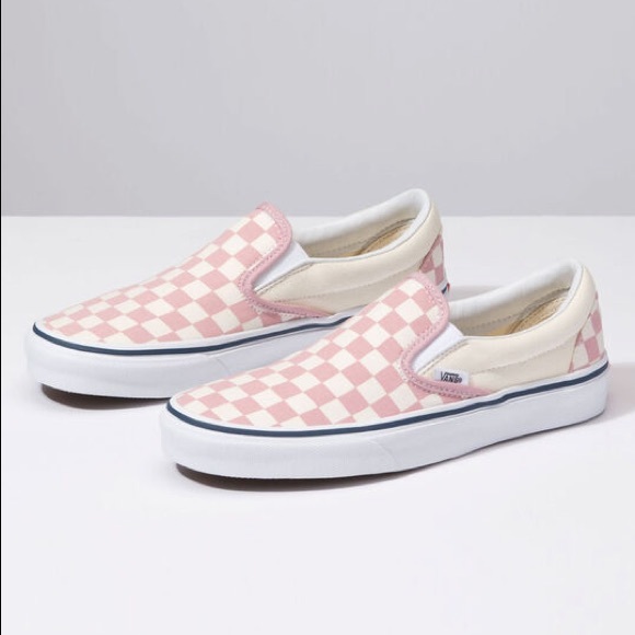 vans baby pink checkered
